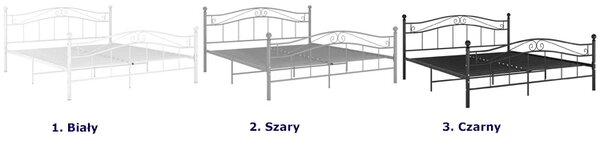 Czarne metalowe łóżko małżeńskie 200x200 cm T4-D19