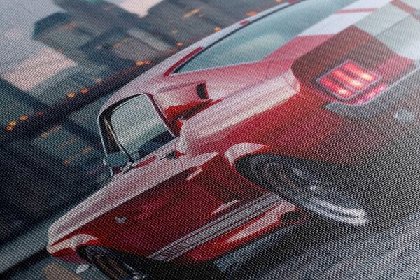 Obraz Mustang z panoramą Nowego Jorku