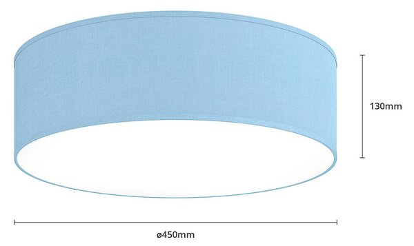 Lampa sufitowa Rondo TK Lighting, możliwość ściemniania, niebieski, sypialnia, tkanina / materiał / jedwab, nowoczesny