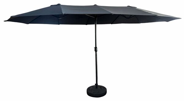 Ciemnoszary potrójny parasol ogrodowy - Heberi