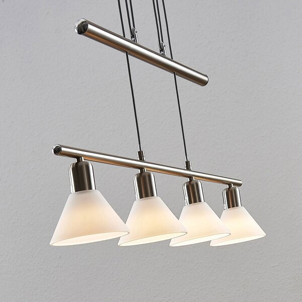 Lampa wisząca Delira Lindby, możliwość ściemniania, aluminiowy / szary / cynkowy, salon / jadalnia, metal, nowoczesny