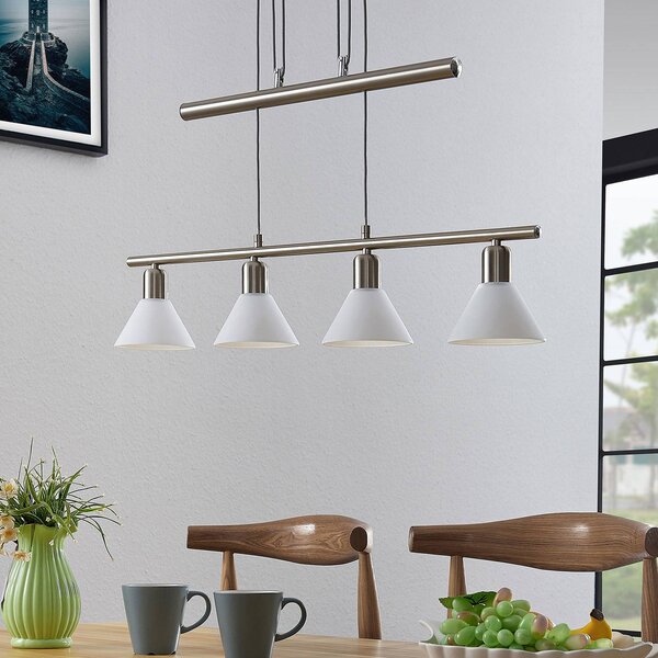 Lampa wisząca Delira Lindby, możliwość ściemniania, aluminiowy / szary / cynkowy, salon / jadalnia, metal, nowoczesny
