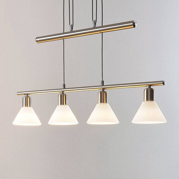 Lampa wisząca Delira Lindby, możliwość ściemniania, aluminiowy / szary / cynkowy, salon / jadalnia, metal, nowoczesny