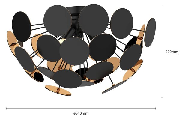 Lampa sufitowa Kinan Lindby, możliwość ściemniania, czarny, salon / jadalnia, tworzywo sztuczne, nowoczesny