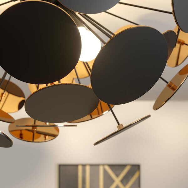 Lampa sufitowa Kinan Lindby, możliwość ściemniania, czarny, salon / jadalnia, tworzywo sztuczne, nowoczesny