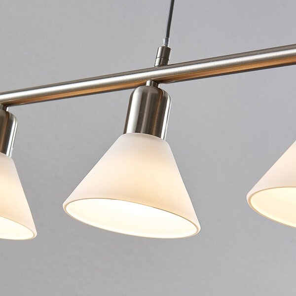 Lampa wisząca Delira Lindby, możliwość ściemniania, aluminiowy / szary / cynkowy, salon / jadalnia, metal, nowoczesny