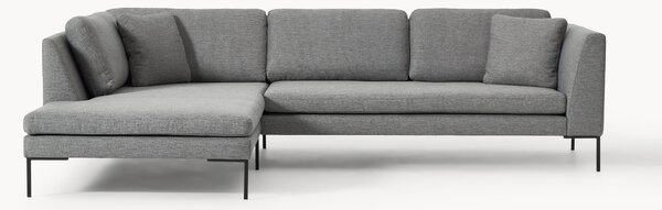 Sofa narożna z metalowymi nogami Emma