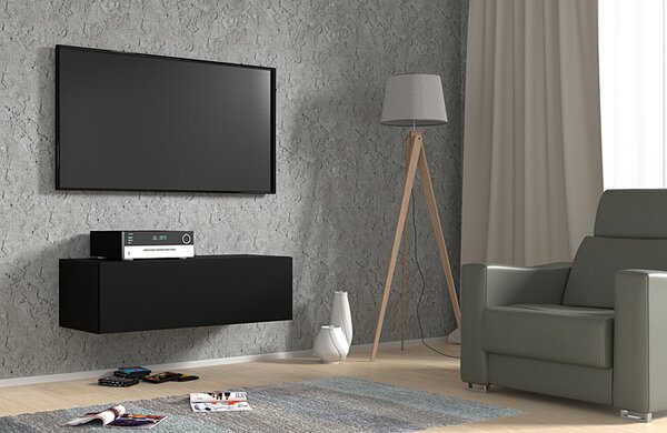Czarna podwieszana szafka rtv 100 cm S9-A97