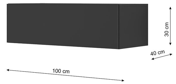 Czarna podwieszana szafka rtv 100 cm S9-A97