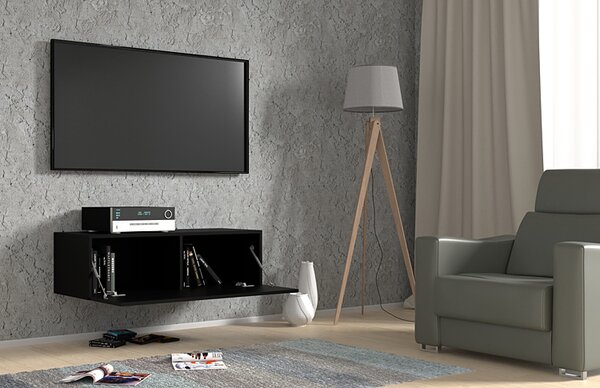 Czarna podwieszana szafka rtv 100 cm S9-A97