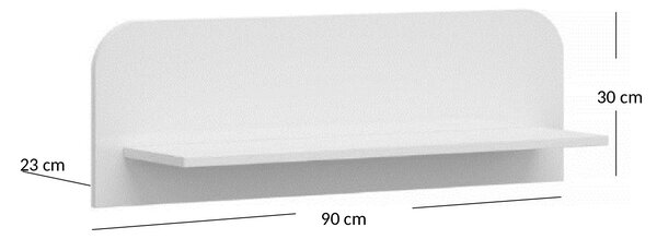 Biała nowoczesna półka ścienna 90 cm A3-G04