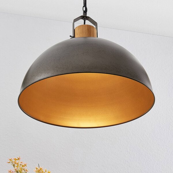 Lampa wisząca Holgar Lindby, możliwość ściemniania, zielony, salon / jadalnia, metal, industrialny