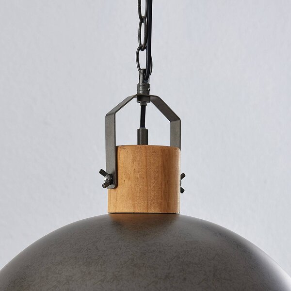 Lampa wisząca Holgar Lindby, możliwość ściemniania, zielony, salon / jadalnia, metal, industrialny