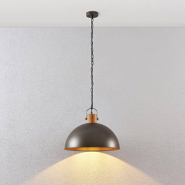 Lampa wisząca Holgar Lindby, możliwość ściemniania, zielony, salon / jadalnia, metal, industrialny