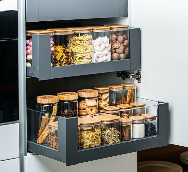4Home Szklany pojemnik do żywności z wiekiem Bamboo, 530 ml, 530 ml