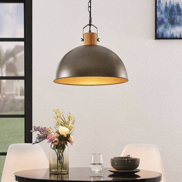 Lampa wisząca Holgar Lindby, możliwość ściemniania, zielony, salon / jadalnia, metal, industrialny