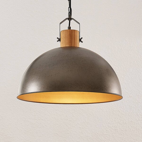 Lampa wisząca Holgar Lindby, możliwość ściemniania, zielony, salon / jadalnia, metal, industrialny