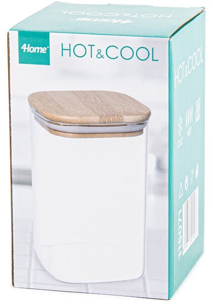4Home Szklany pojemnik do żywności z wiekiem Bamboo, 950 ml, 950 ml