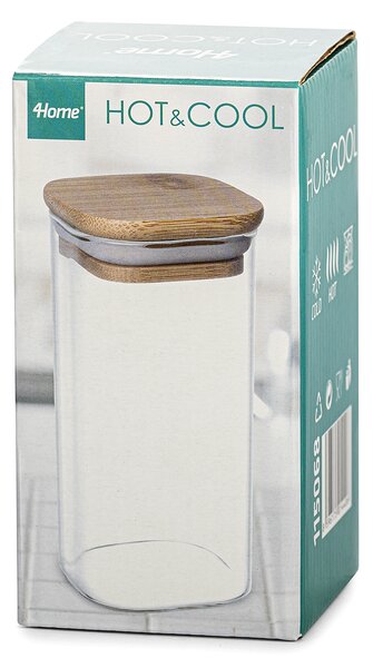 4Home Szklany pojemnik do żywności z wiekiem Bamboo, 300 ml, 300 ml