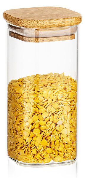 4Home Szklany pojemnik do żywności z wiekiem Bamboo, 300 ml, 300 ml