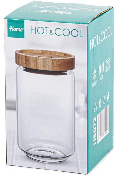 4Home Szklany pojemnik do żywności z wiekiem Bamboo Style, 800 ml, 800 ml