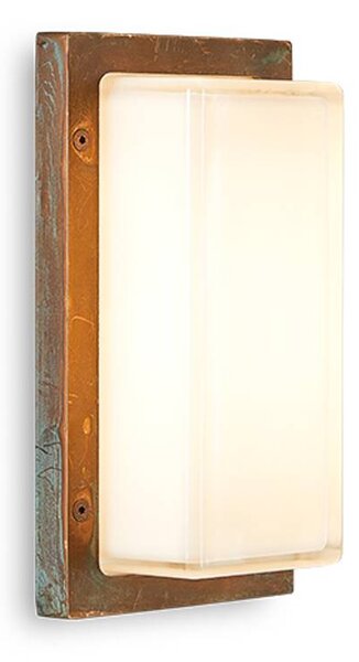Moretti Luce Kinkiet zewnętrzny Ice Cubic, możliwość ściemniania, brązowy / mosiężny, mosiądz