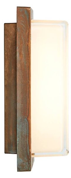 Moretti Luce Kinkiet zewnętrzny Ice Cubic, możliwość ściemniania, brązowy / mosiężny, mosiądz