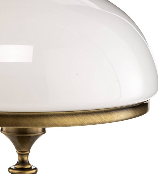 Lampa stołowa Petro Jupiter, brązowy / mosiężny, salon / jadalnia, metal, antyczny