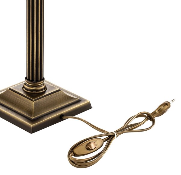 Lampa stołowa Petro Jupiter, brązowy / mosiężny, salon / jadalnia, metal, antyczny