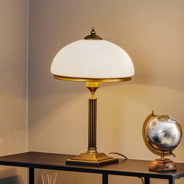 Lampa stołowa Petro Jupiter, brązowy / mosiężny, salon / jadalnia, metal, antyczny