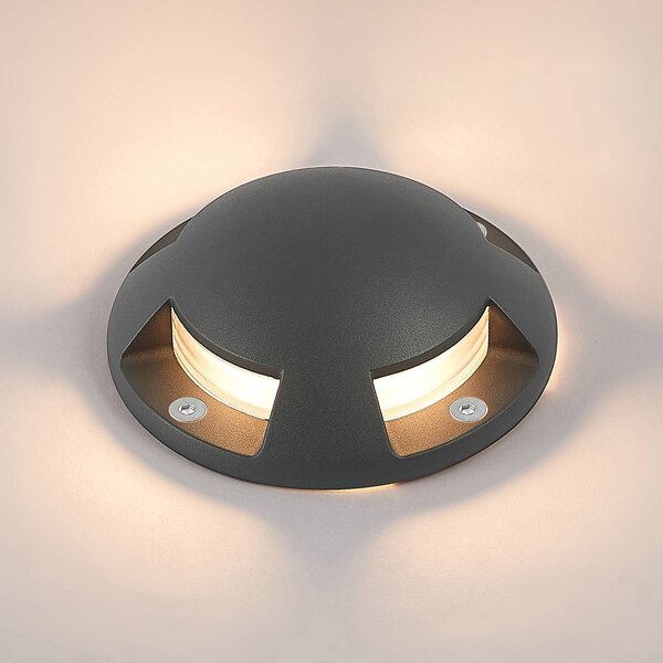 Reflektor podłogowy LED Huban, 15 cm, 4-punktowy, antracytowy Huban Lindby, czarny, aluminium, nowoczesny
