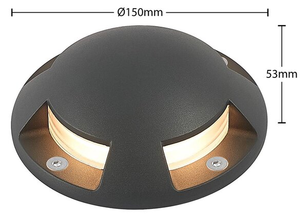 Reflektor podłogowy LED Huban, 15 cm, 4-punktowy, antracytowy Huban Lindby, czarny, aluminium, nowoczesny