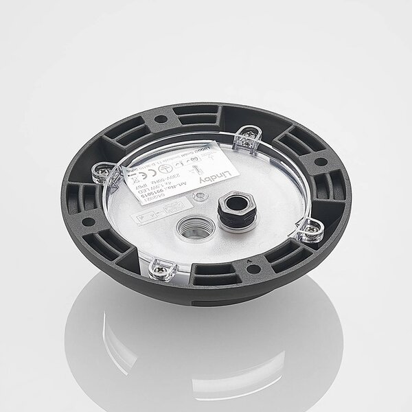 Reflektor podłogowy LED Huban, 15 cm, 4-punktowy, antracytowy Huban Lindby, czarny, aluminium, nowoczesny