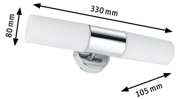 Paulmann Kinkiet Lenia, możliwość ściemniania, chromowy / srebrny, łazienka, metal, nowoczesny
