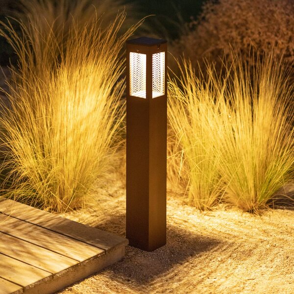 Les Jardins Słupek oświetleniowy LED Tradition Sensor Corten 90cm Tradition, możliwość ściemniania, brązowy / rdzawy, aluminium, nowoczesny