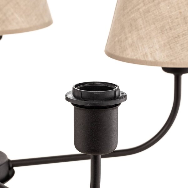 Żyrandol Chicago TK Lighting, możliwość ściemniania, kremowy / amber, salon / jadalnia, tkanina / materiał / jedwab