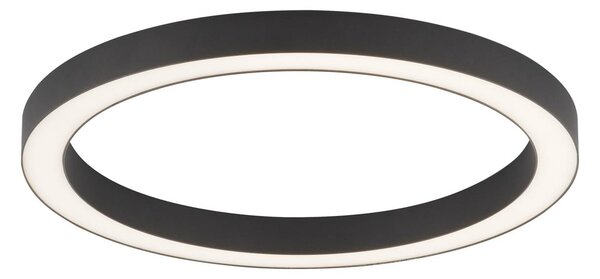 PURE Lampa sufitowa LED Lines Round, możliwość ściemniania, czarny, salon / jadalnia, aluminium, nowoczesny