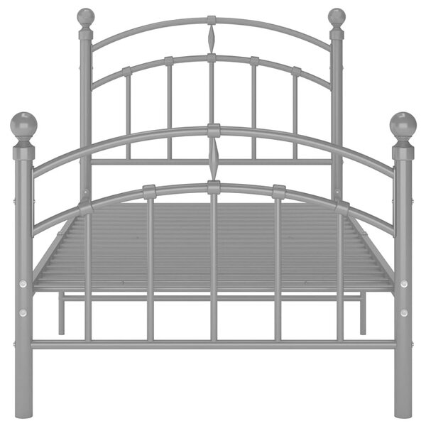 Szare metalowe łóżko jednoosobowe 90x200 cm T8-H40