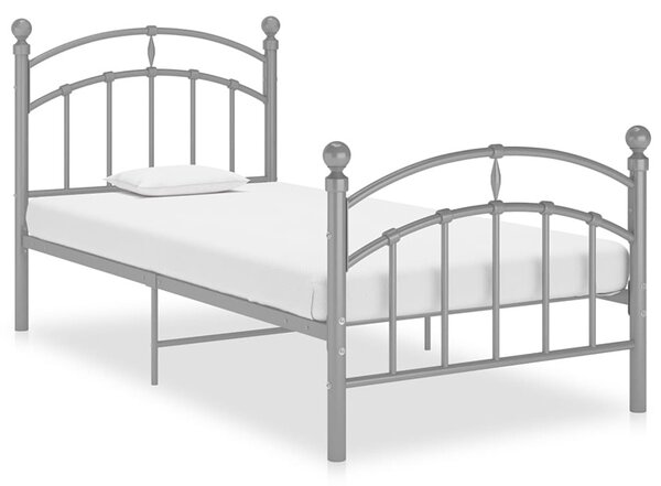 Szare metalowe łóżko jednoosobowe 90x200 cm T8-H40