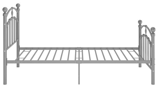 Szare metalowe łóżko jednoosobowe 90x200 cm T8-H40