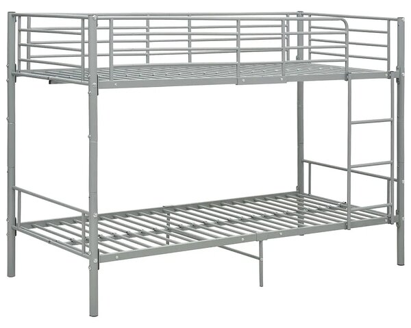 Szare metalowe łóżko piętrowe 90x200 cm - Evex