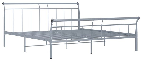 Szare metalowe łóżko dwuosobowe 200x200 cm - Keri