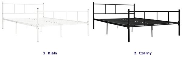 Czarne metalowe łóżko małżeńskie 180x200 cm P4-A58
