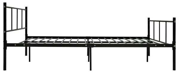 Czarne metalowe łóżko małżeńskie 180x200 cm P4-A58
