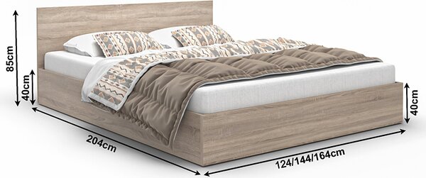 Dwuosobowe Łóżko Dąb Sonoma 140X200 W3-F16
