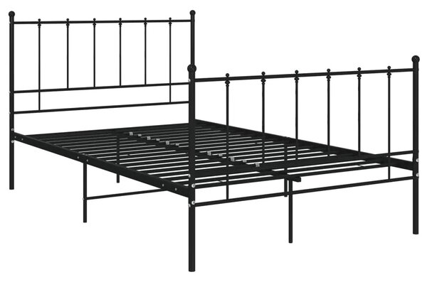 Czarne metalowe łóżko z zagłówkiem 120x200 cm - Cesaro