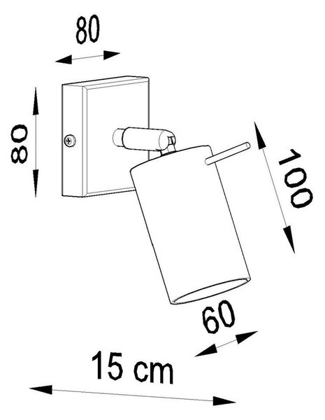 Biała metalowa lampa punktowa 8x8 cm Etna – Sollux