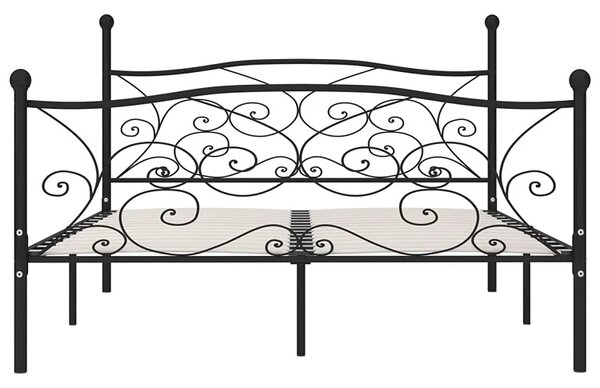 Czarne metalowe łóżko małżeńskie 180x200 cm W5-Z46