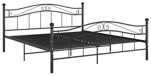 Czarne metalowe łóżko małżeńskie 200x200 cm T4-D19
