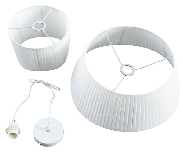Lampa wisząca Eryndor Lindby, możliwość ściemniania, biały / opal, salon / jadalnia, tkanina / materiał / jedwab, nowoczesny